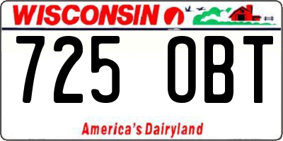 WI license plate 725OBT