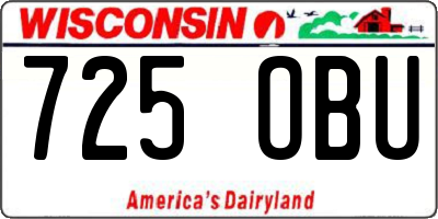 WI license plate 725OBU