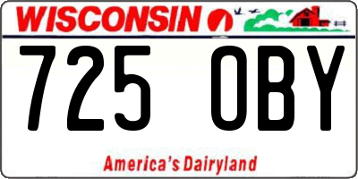 WI license plate 725OBY