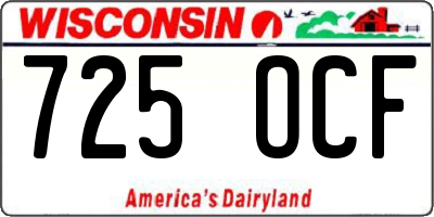 WI license plate 725OCF