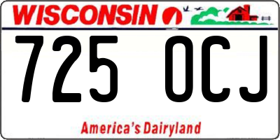 WI license plate 725OCJ