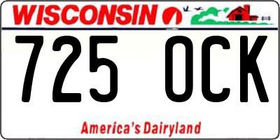 WI license plate 725OCK