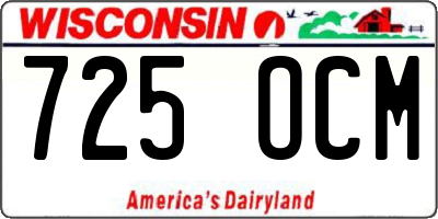 WI license plate 725OCM