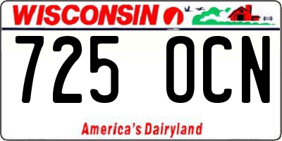 WI license plate 725OCN