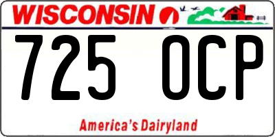 WI license plate 725OCP