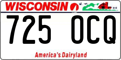 WI license plate 725OCQ