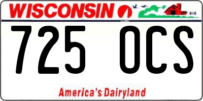 WI license plate 725OCS