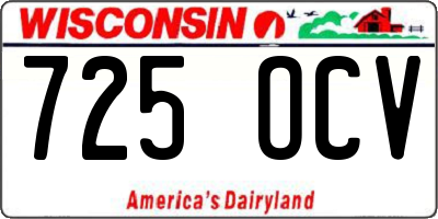 WI license plate 725OCV