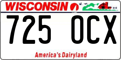 WI license plate 725OCX