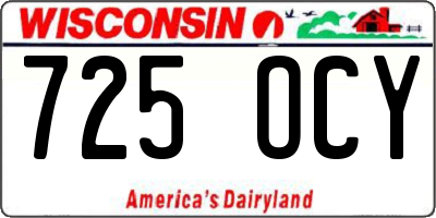 WI license plate 725OCY