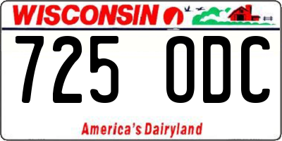 WI license plate 725ODC