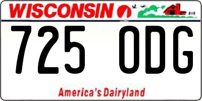 WI license plate 725ODG