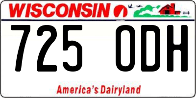 WI license plate 725ODH