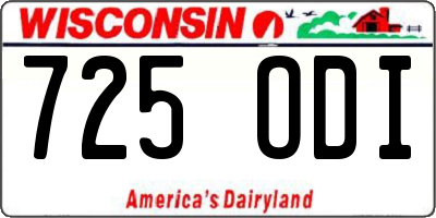 WI license plate 725ODI