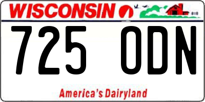 WI license plate 725ODN