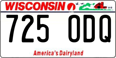 WI license plate 725ODQ