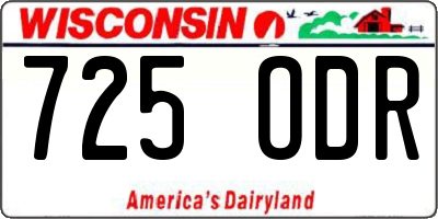 WI license plate 725ODR