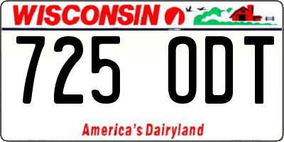 WI license plate 725ODT