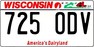 WI license plate 725ODV