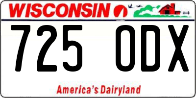 WI license plate 725ODX