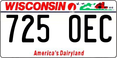 WI license plate 725OEC