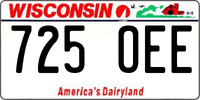 WI license plate 725OEE