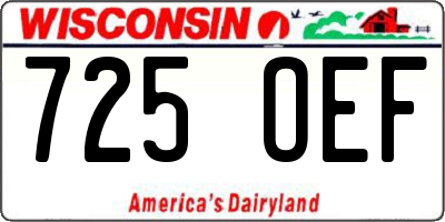 WI license plate 725OEF