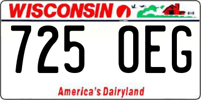 WI license plate 725OEG