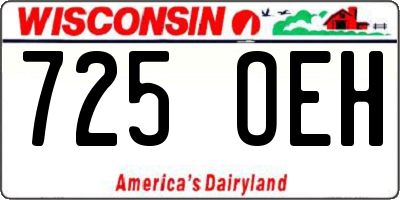 WI license plate 725OEH