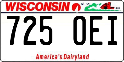 WI license plate 725OEI