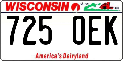 WI license plate 725OEK