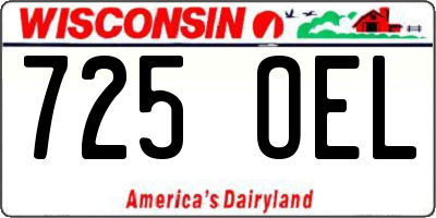WI license plate 725OEL