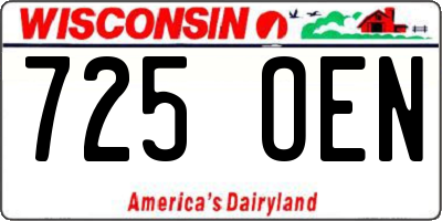 WI license plate 725OEN