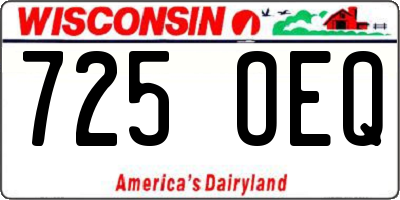 WI license plate 725OEQ