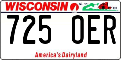 WI license plate 725OER