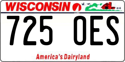 WI license plate 725OES