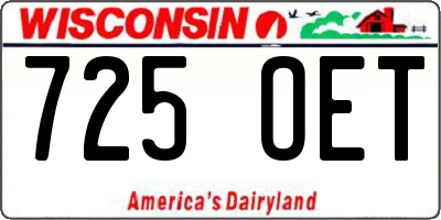 WI license plate 725OET