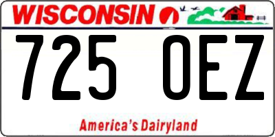 WI license plate 725OEZ