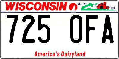 WI license plate 725OFA