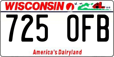 WI license plate 725OFB