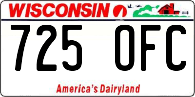 WI license plate 725OFC