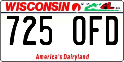 WI license plate 725OFD