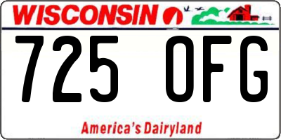 WI license plate 725OFG