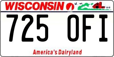 WI license plate 725OFI