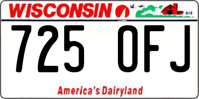 WI license plate 725OFJ
