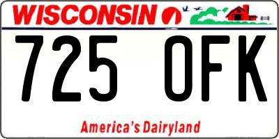 WI license plate 725OFK