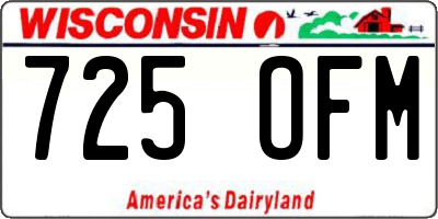 WI license plate 725OFM