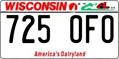 WI license plate 725OFO