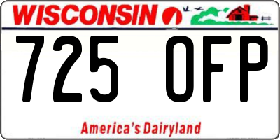 WI license plate 725OFP