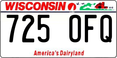 WI license plate 725OFQ